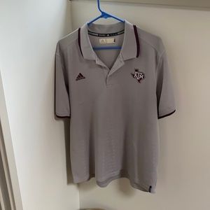 Gray Adidas short sleeve polo - Texas A&M